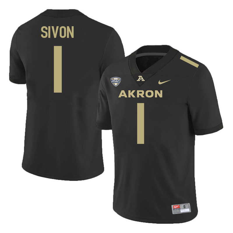 Luke Sivon Akron Zips Jersey,University Of Akron #1 Luke Sivon Jersey Youth-Black